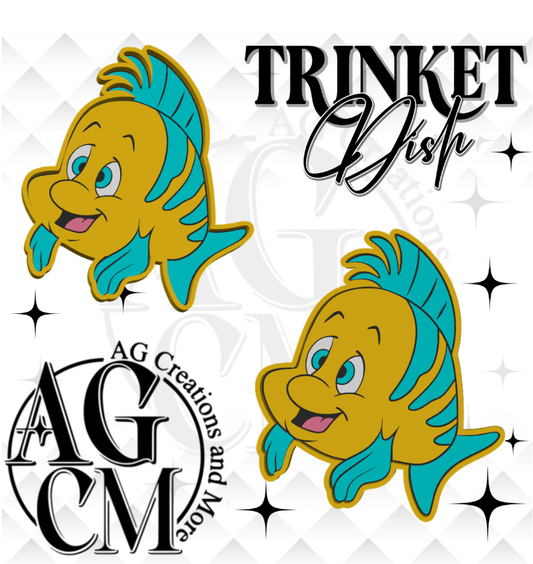 Yellow Fish 3D Trinket Dish STL/ 3Mf