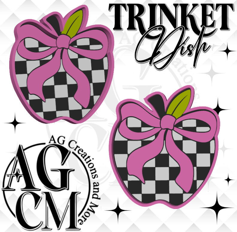 Checker Apple 3D Trinket Dish (wholesale)