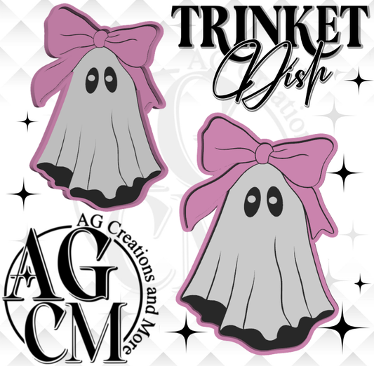 Ghost pink bow 3D Trinket Dish STL/ 3Mf