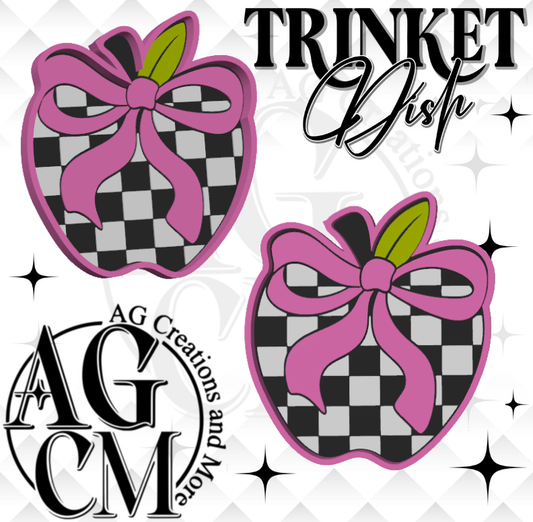 Checker Apple 3D Trinket Dish STL/ 3Mf
