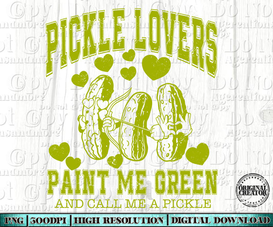 Pickle lover, green, Single color Digital Download