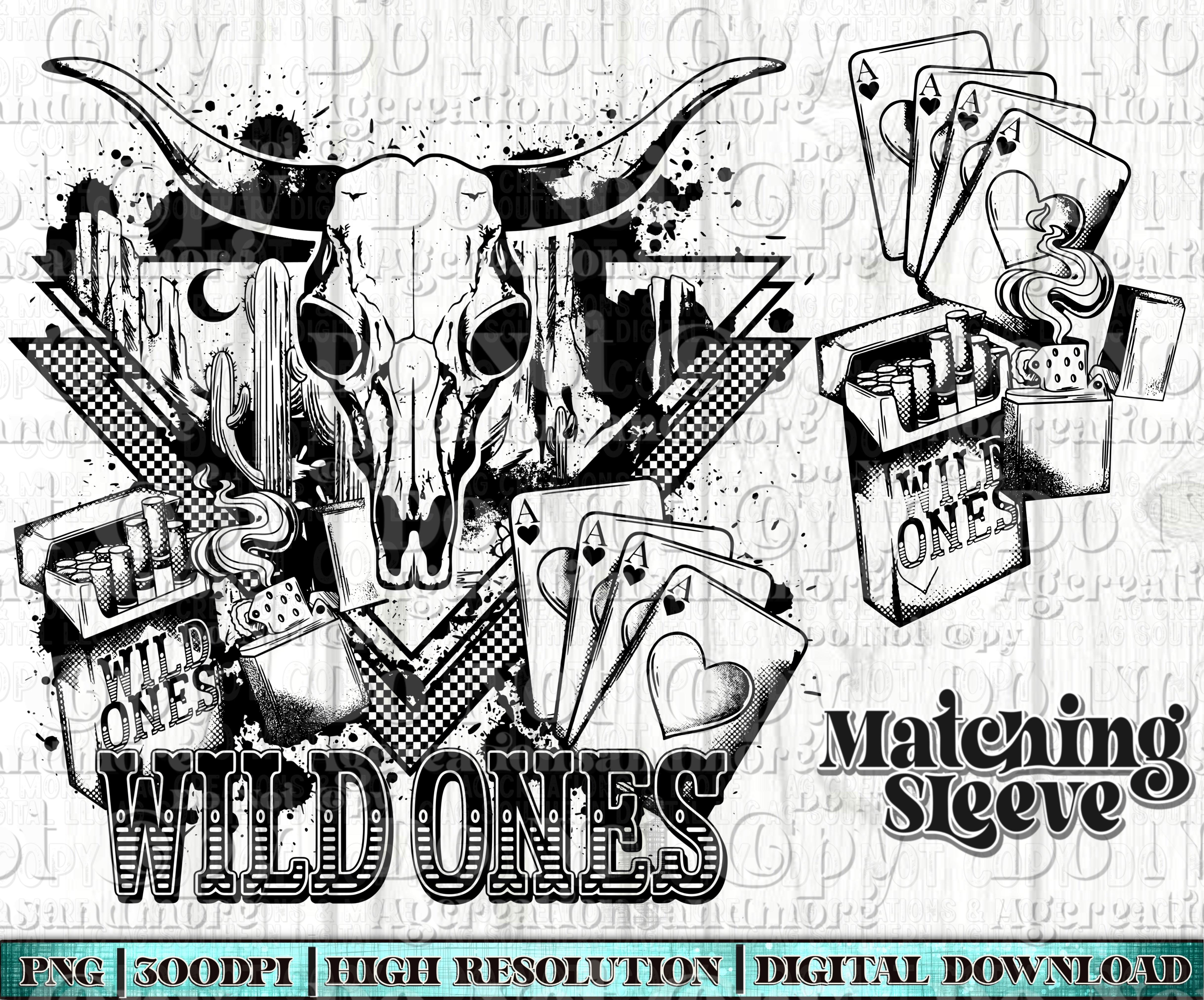 Wild ones sleeve set Single color Digital Download – AG Creations