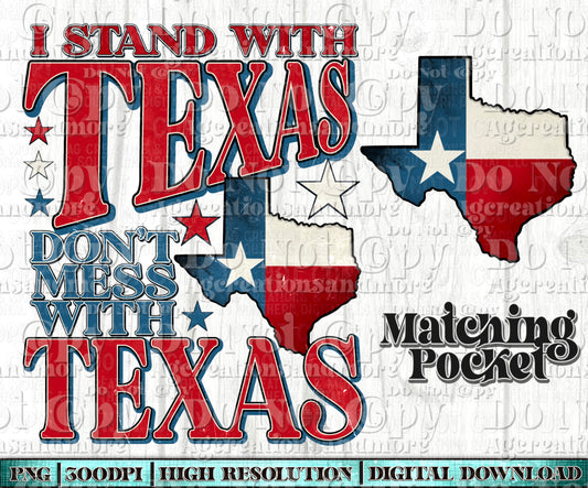 I stand with texas pocket set Digital Download
