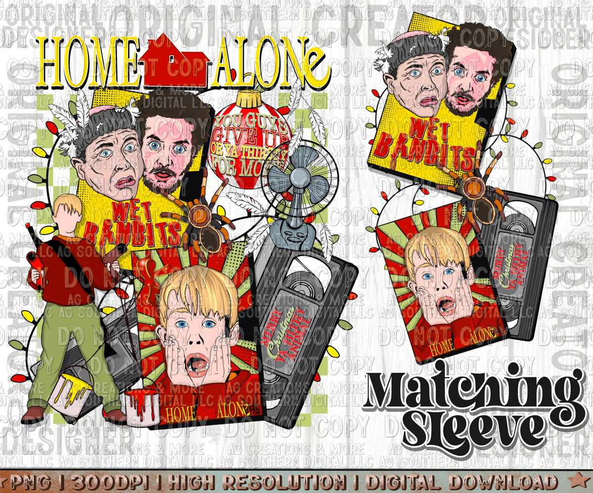 Home Alone Christmas Sleeve Set Digital Download PNG