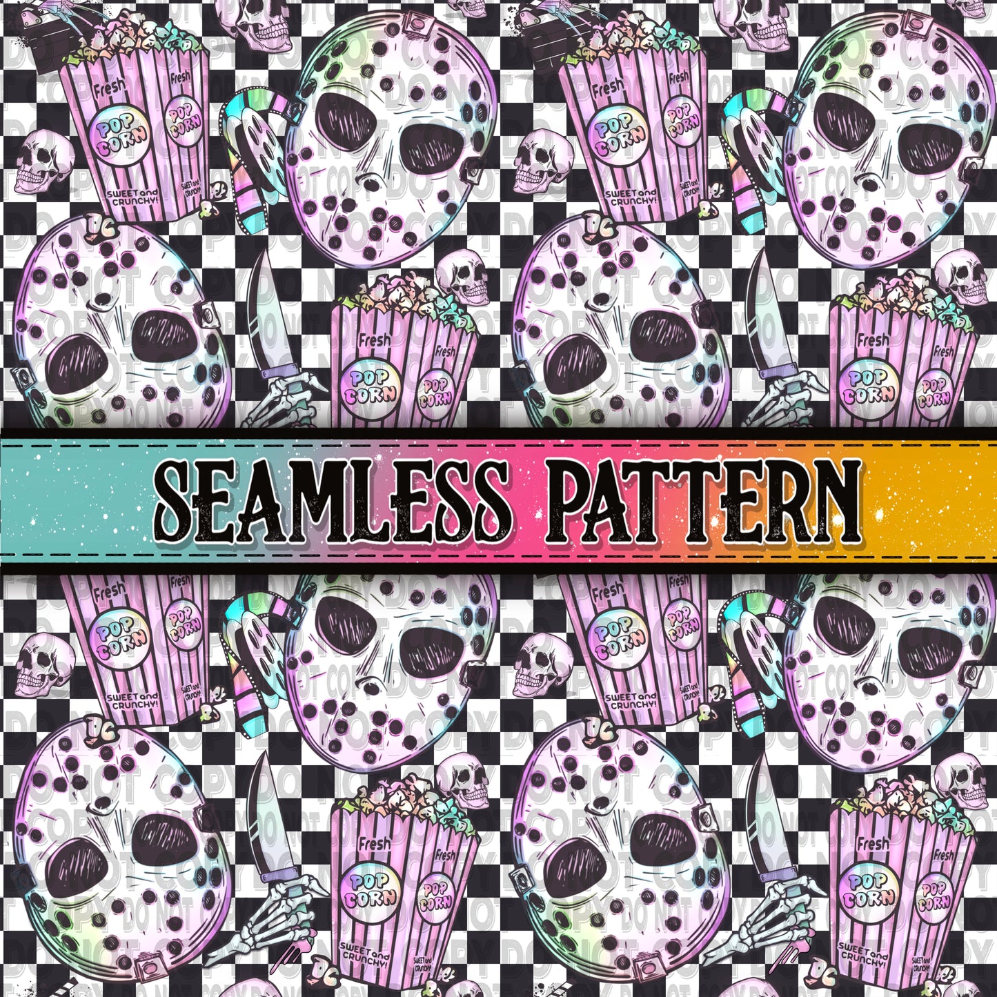 Horror Movies and Chill Seamless Pattern