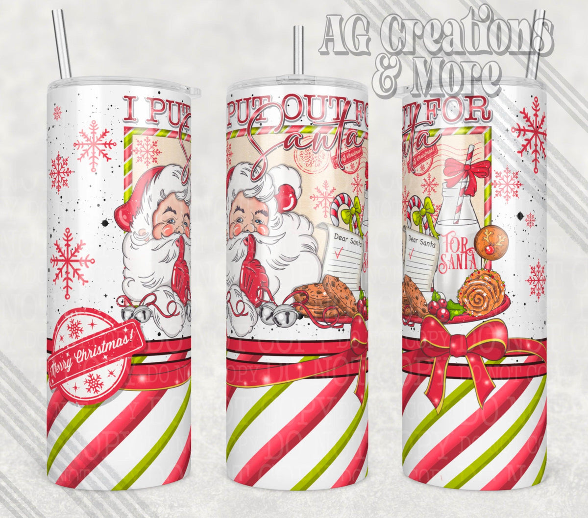 I Put Out for Santa Christmas Tumbler Digital File