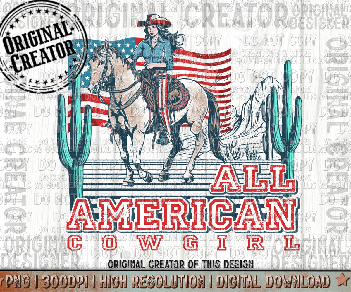 All American Cowgirl Digital Download PNG