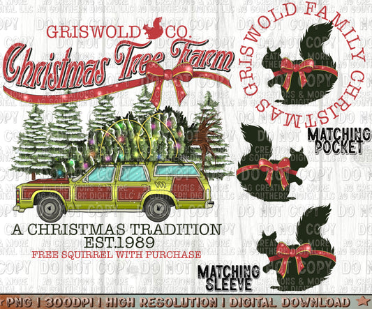 Griswolds Christmas Tree Farm Pocket Sleeve Set Digital Download PNG