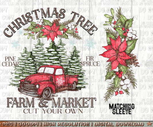Christmas Tree Market Sleeve Set Digital Download PNG