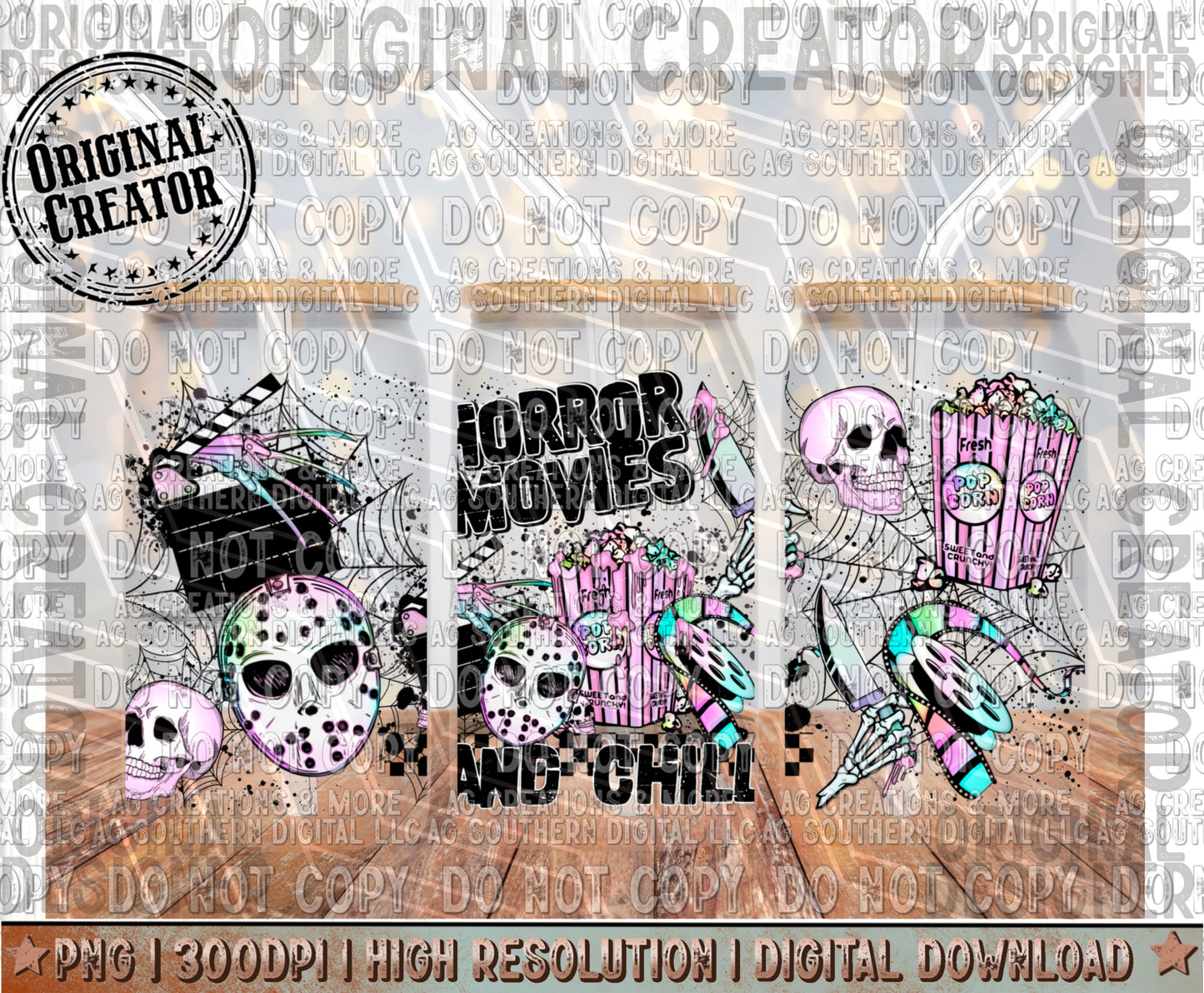 Horror Movies and Chill Libby Wrap Digital File