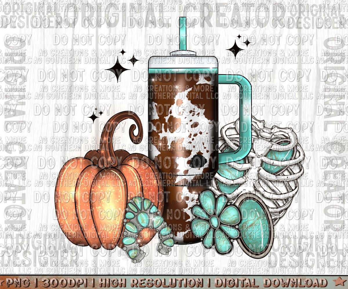 Fall Vibe Tumbler Brown W/O Logo Digital Download PNG