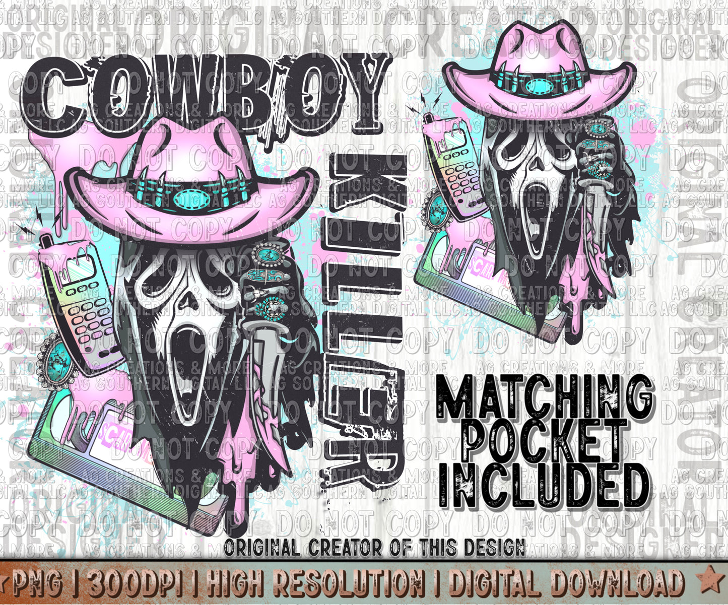 Cowboy Killer Pocket Set Digital Download PNG