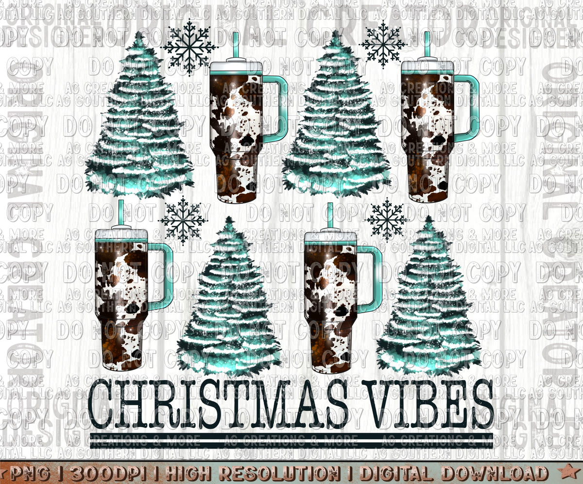 Christmas Vibes Stanley Digital Download PNG