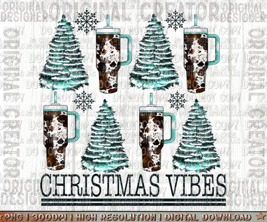 Christmas Vibes Stanley Digital Download PNG
