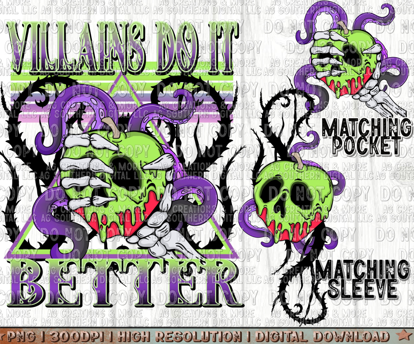 Villains Do It Better Pocket Sleeve set Digital Download PNG