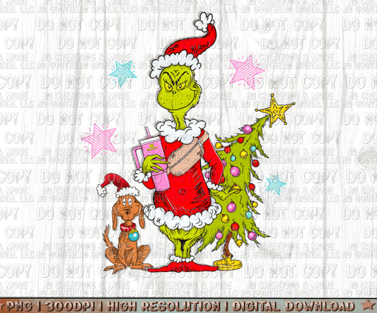 Christmas Max Boujee Grinch Era no words Digital Download PNG