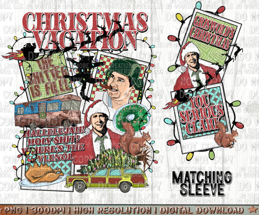 Christmas Vacation Sleeve Set Digital Download PNG