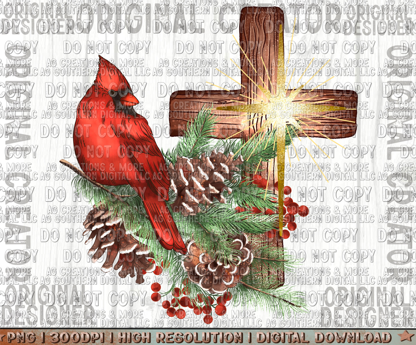Christmas Red Cardinal Hope Digital Download PNG