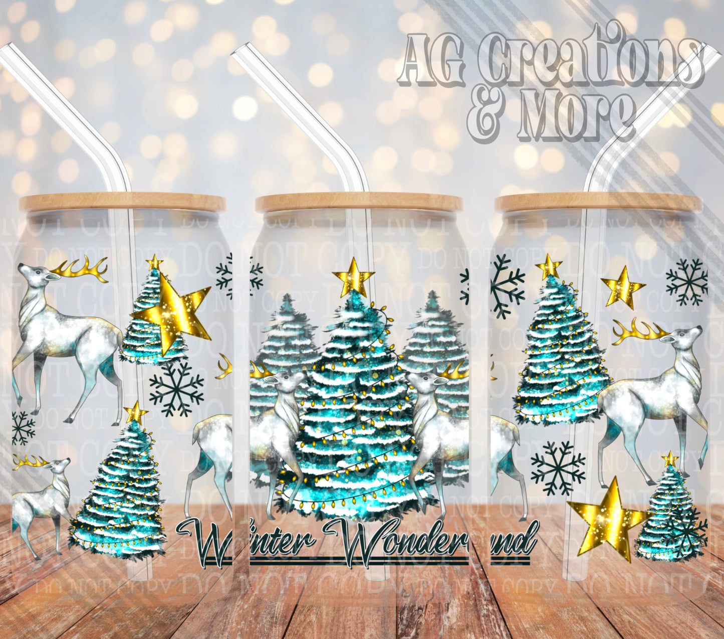 Winter Wonderland Christmas 16oz Glass Digital File