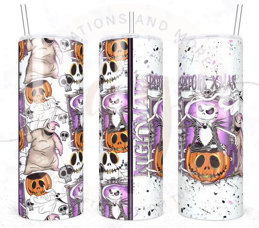 Spooky Skeleton X-Mas Tumbler Digital File