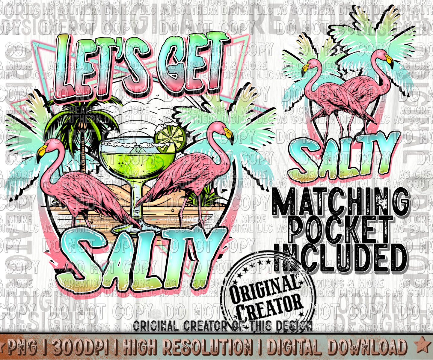 Let's get Salty Pocket Set PNG Digital Design