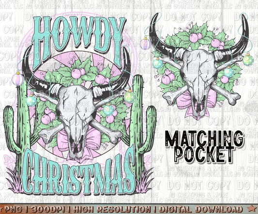 Howdy Christmas Pocket Set Digital Download PNG