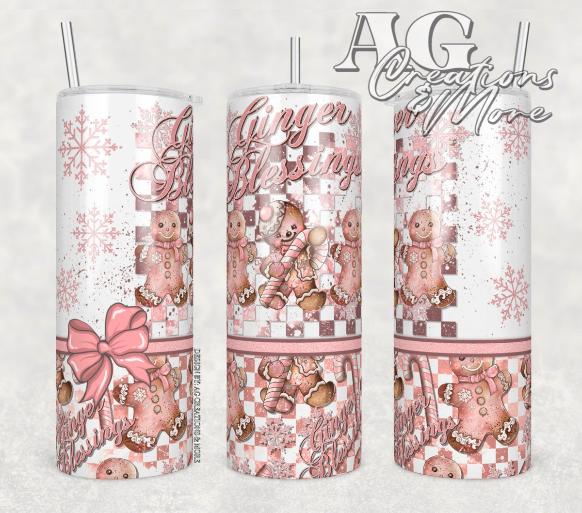 Ginger Blessings Christmas Tumbler Digital File