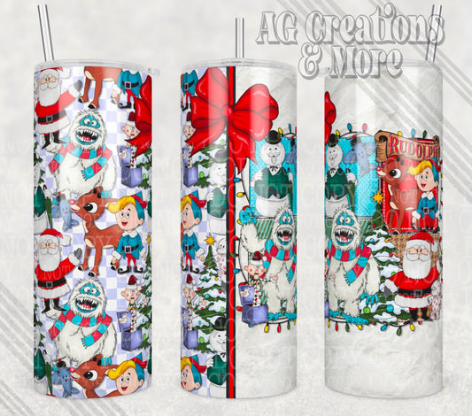 Rudolph and Friends Christmas Tumbler Digital File