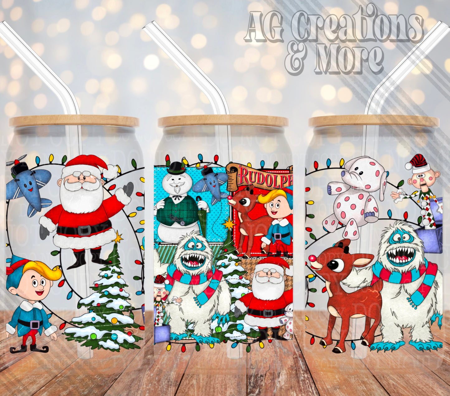 Rudolph and Friends 16oz Glass Digital File