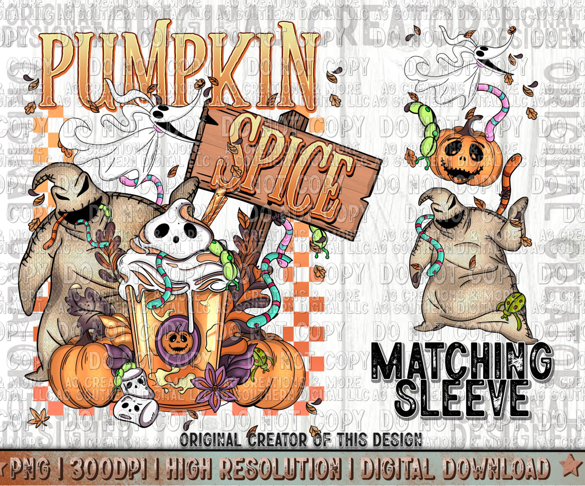 Ribbon Crunch Boo sleeve set Digital Download PNG