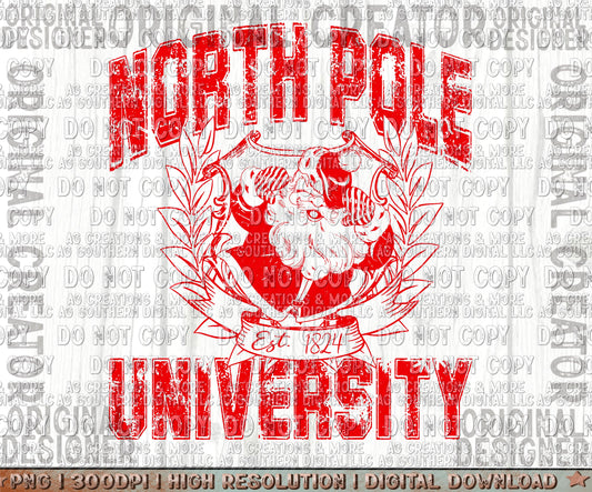 North Pole University Single Color Digital Download