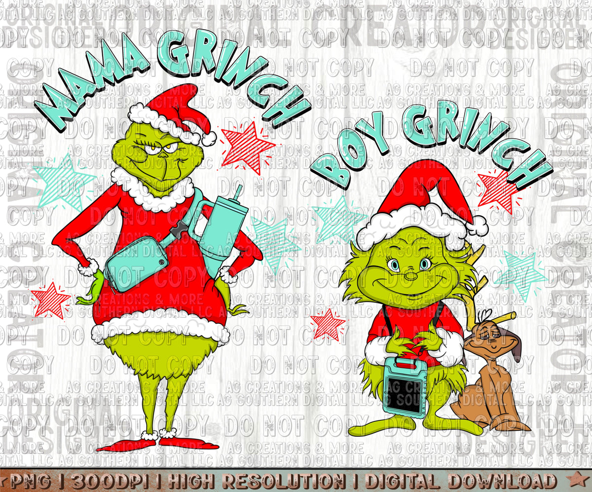 Boy Version Mama Mini Christmas Set Digital Download PNG