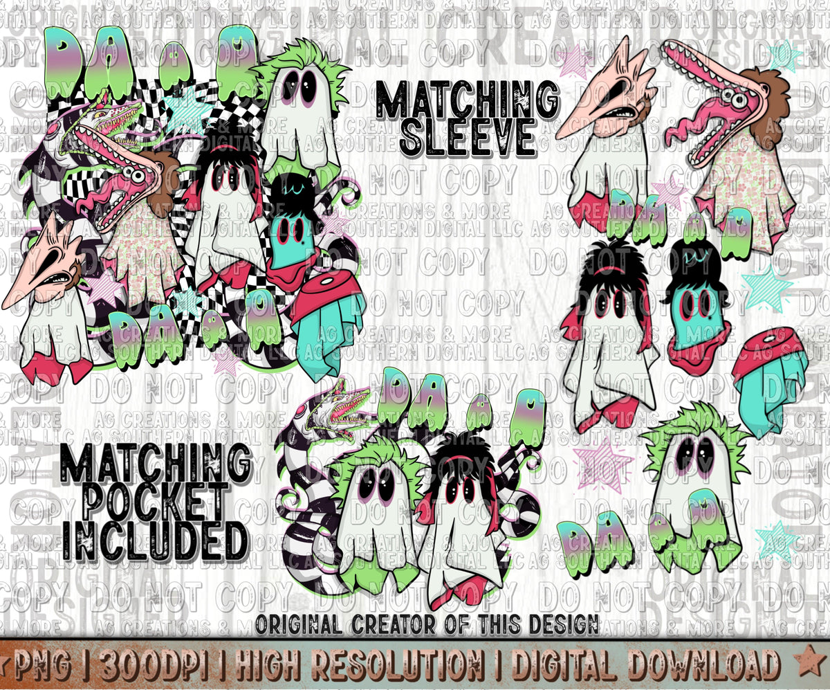 DayODayO Ghost Sleeve pocket Set Digital Download PNG