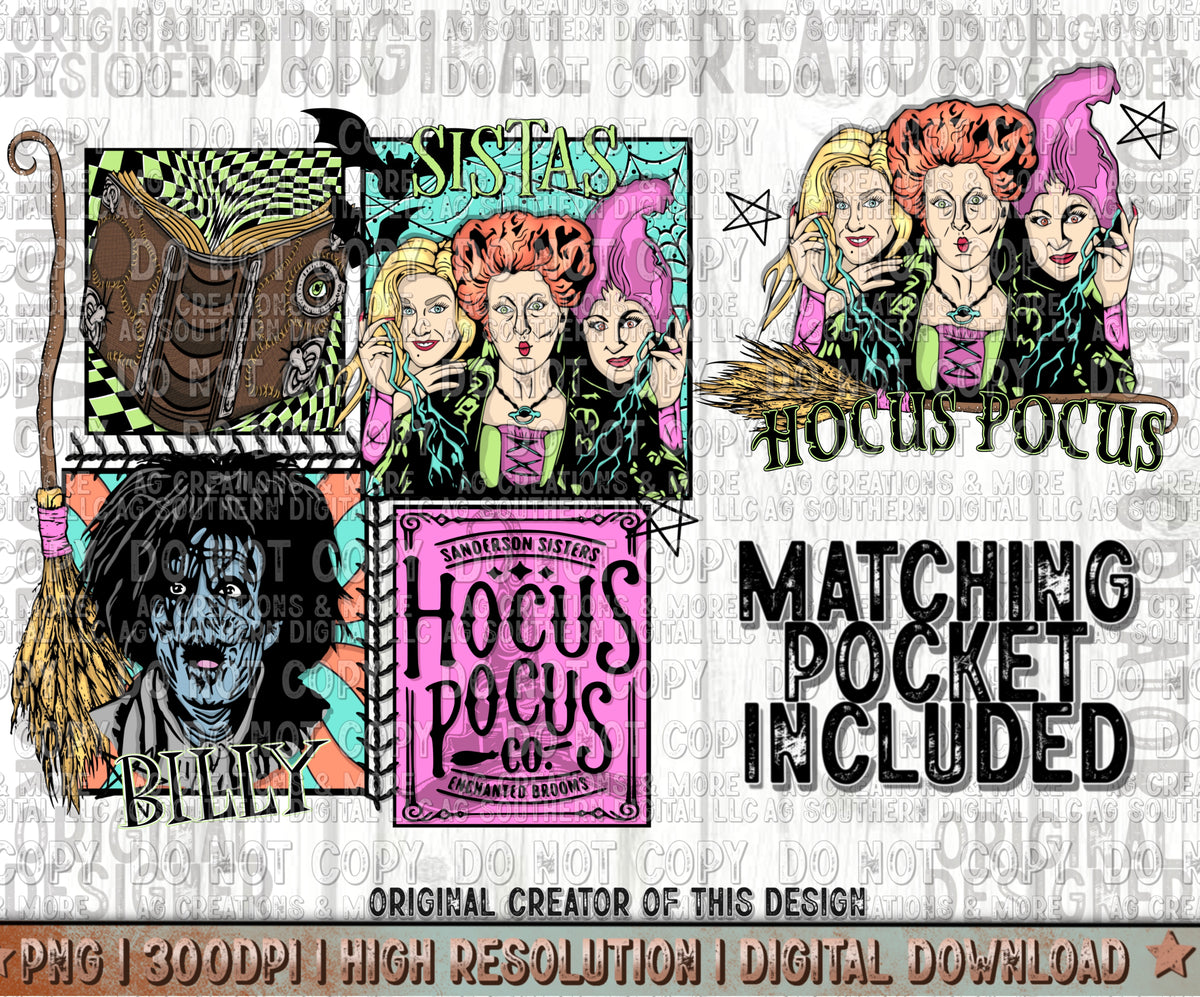Halloween Ladies Pocket Set Digital Download PNG