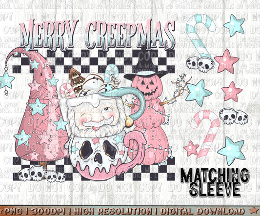 Merry Creepmas Christmas Sleeve Set Digital Download PNG