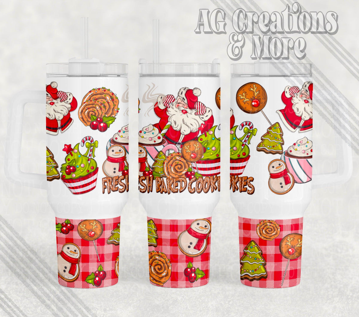 Santa Bakery 40ozTumbler Digital Png