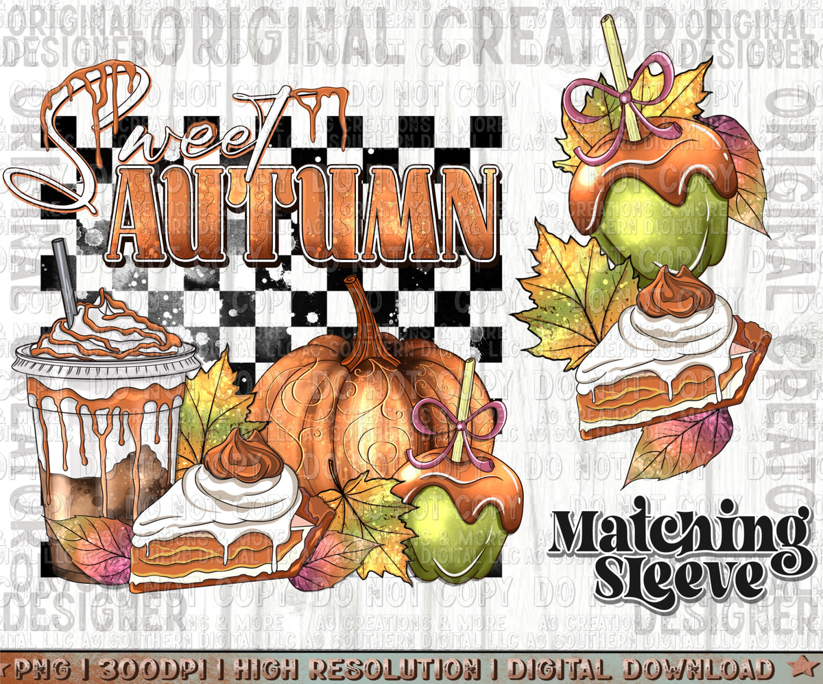 Sweet Autmn Sleeve set Digital Download PNG