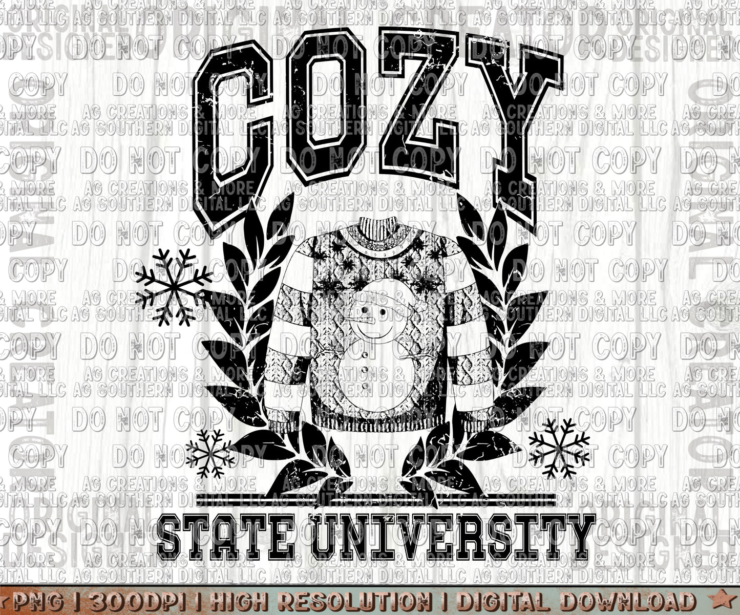 Cozy University Digital Download PNG