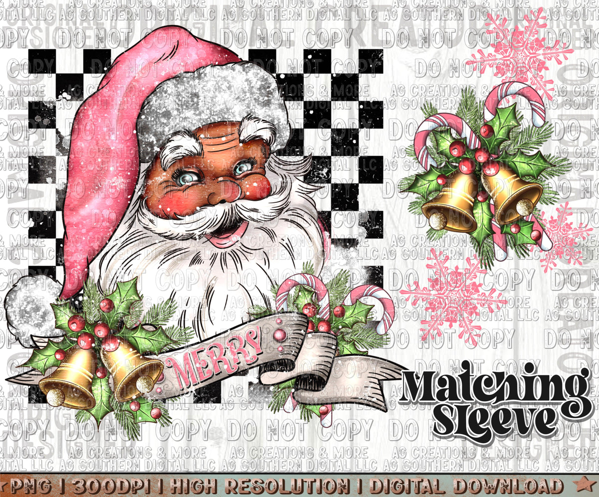 Vintage Dark Skin Christmas Digital Download PNG