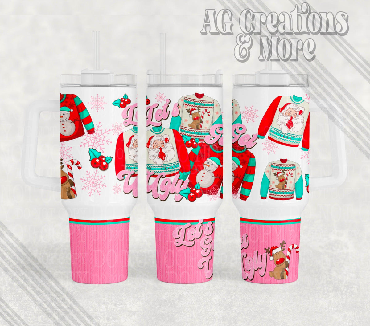 Ugly Sweater 40oz Tumbler Digital Png