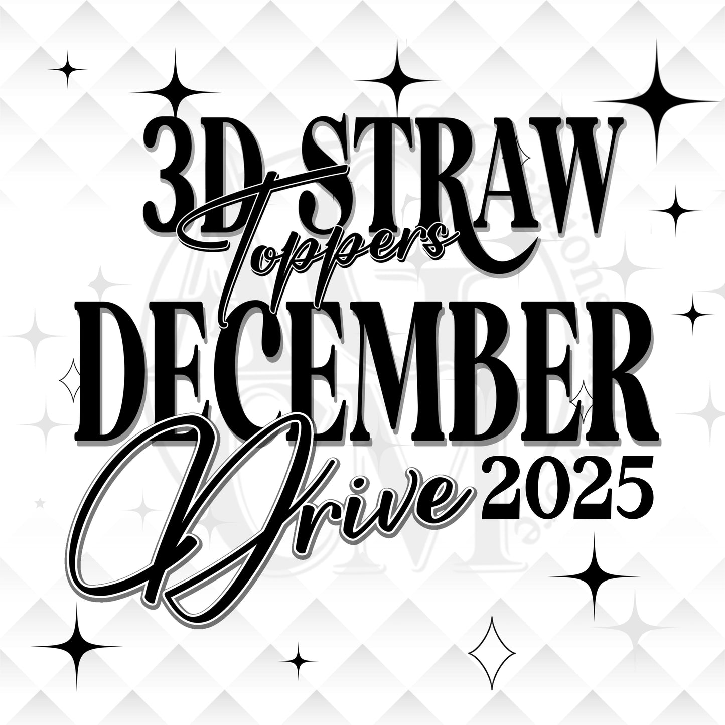 3D 3MF STRAW TOPPERS DECEMBER  Drive 2025