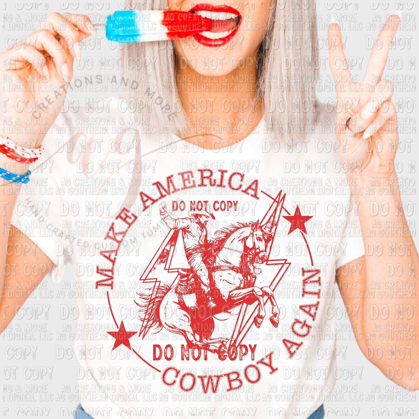 Make America Cowboy Again Screen Print Transfer