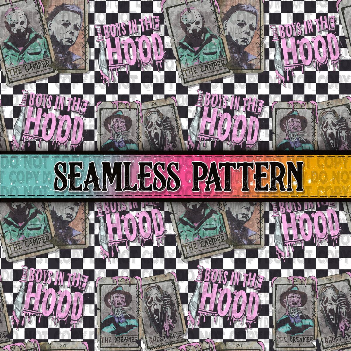 Boys in The Hood Seamless Pattern