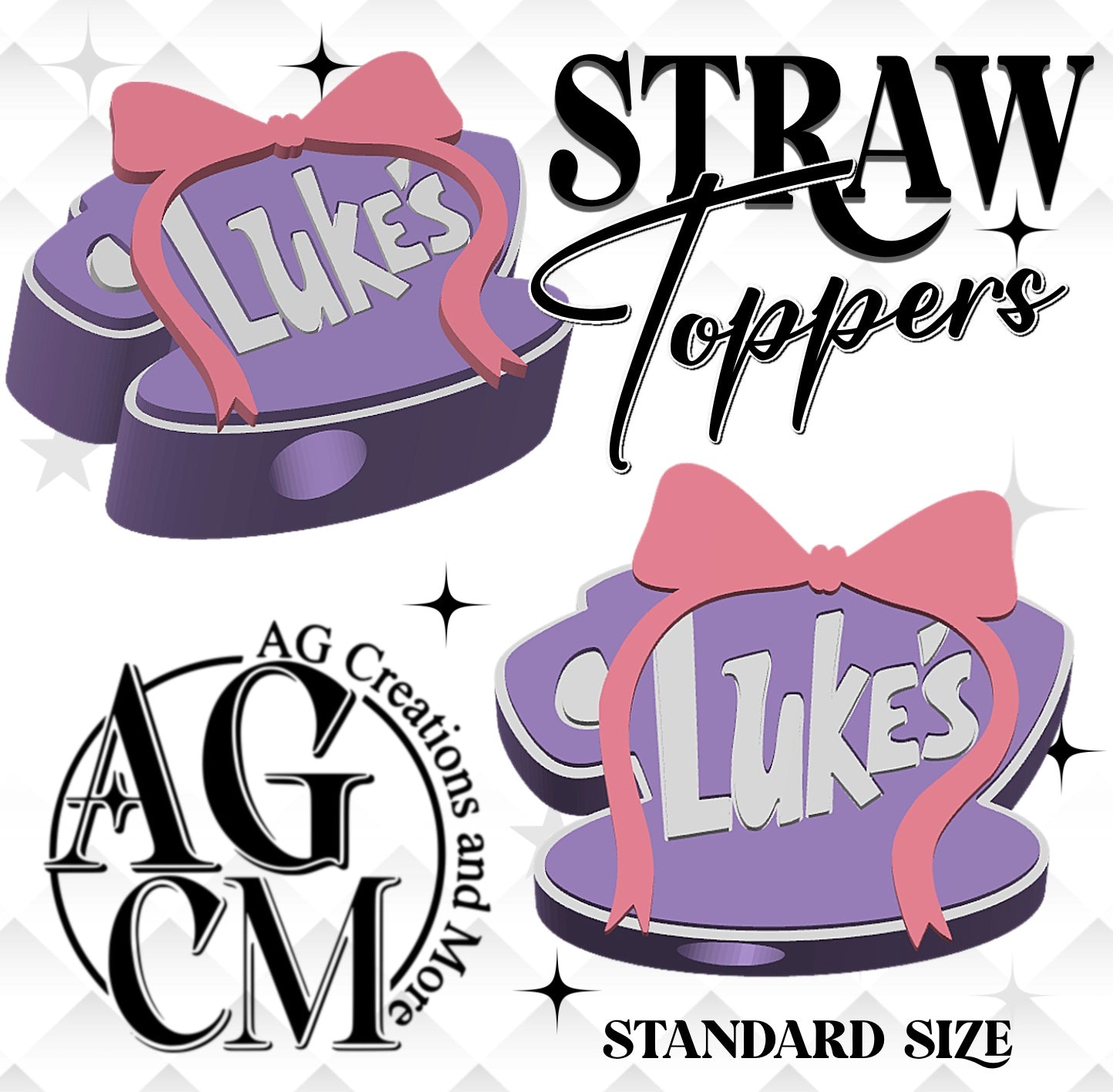 PRE-ORDER  3D Straw Topper