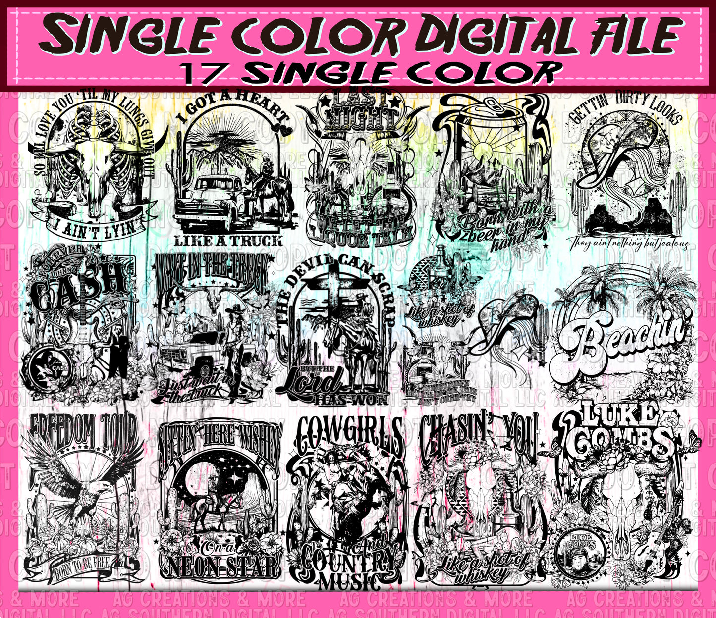 Single Color Digital file Drop