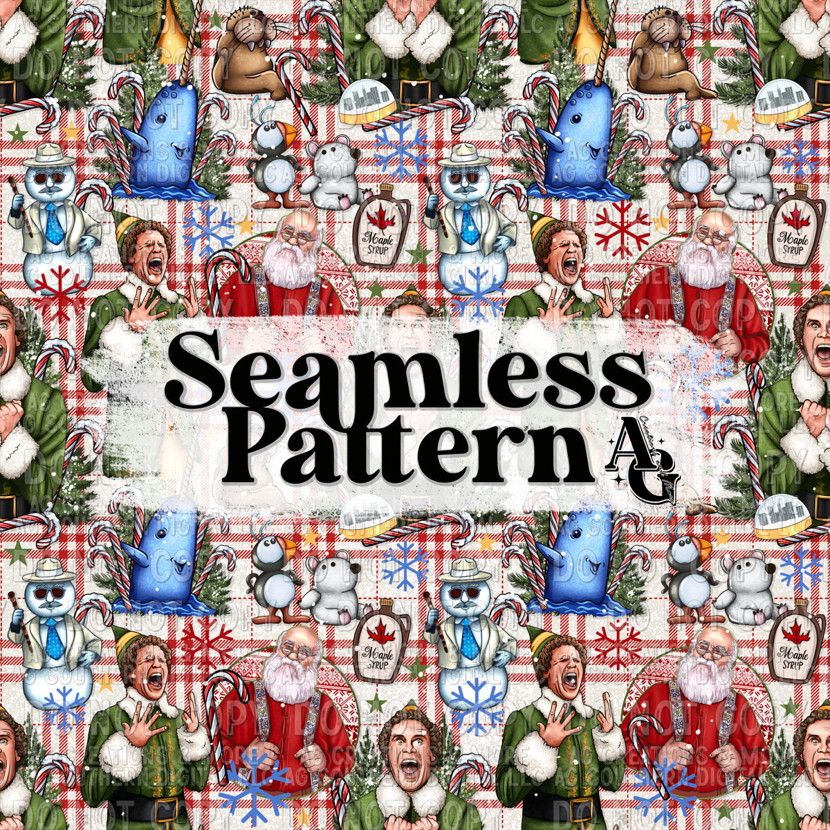 Santa Is Coming Seamless Pattern