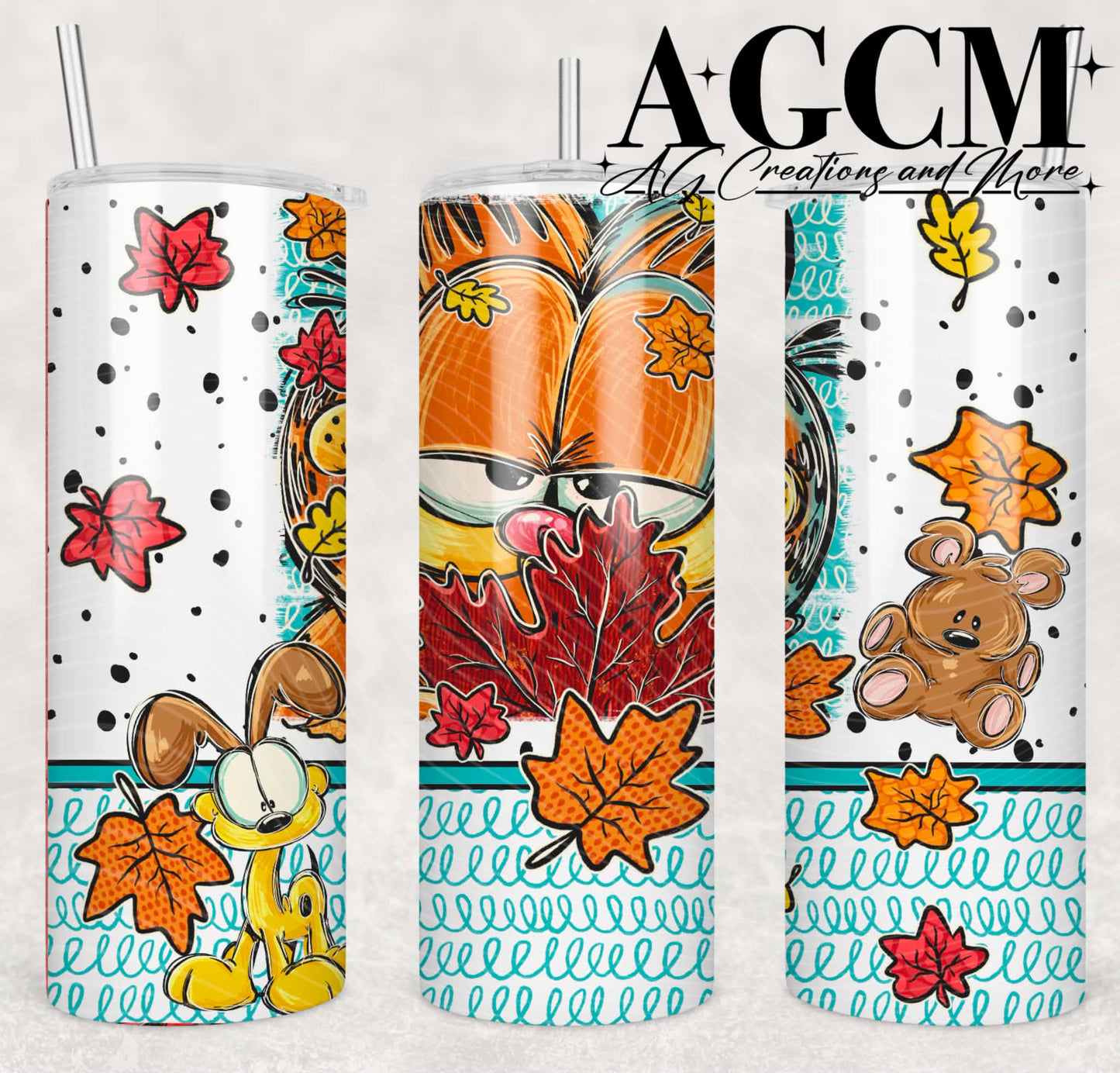Fall Orange Cat 20oz Tumbler Design | Instant PNG Digital File