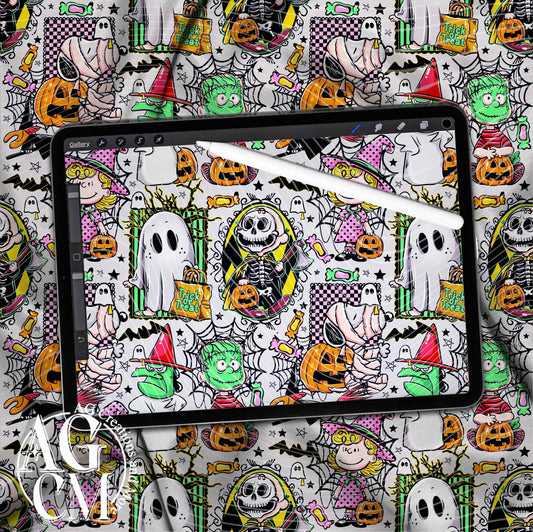 Halloween CB Color Seamless Pattern PNG