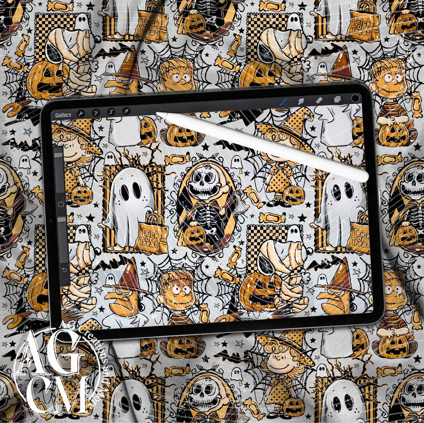 Halloween CB  Seamless Pattern PNG
