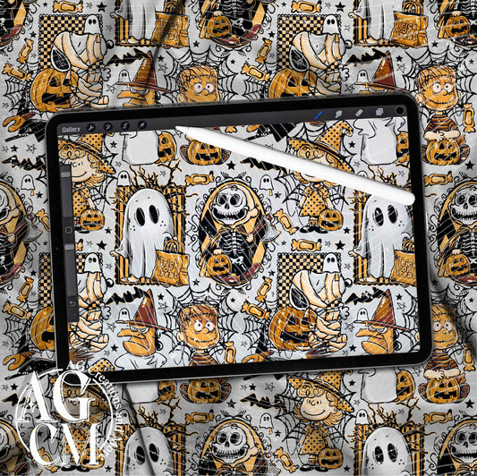 Halloween CB  Seamless Pattern PNG